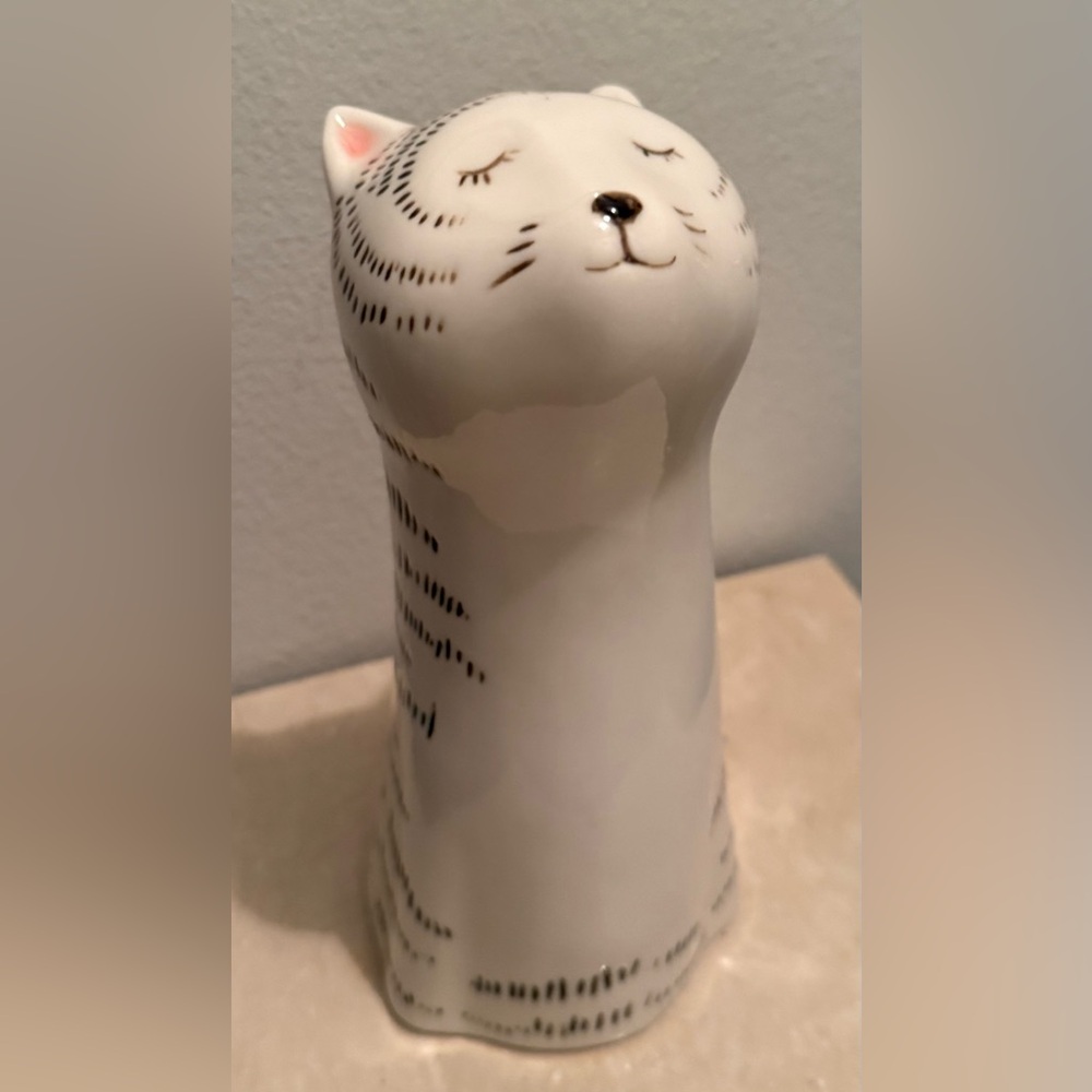 Black & White stripped cat night light. 10” H battery operated. - Picture 3 of 16